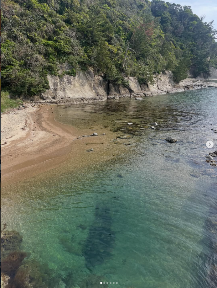 透明度の高い砂浜と青い海